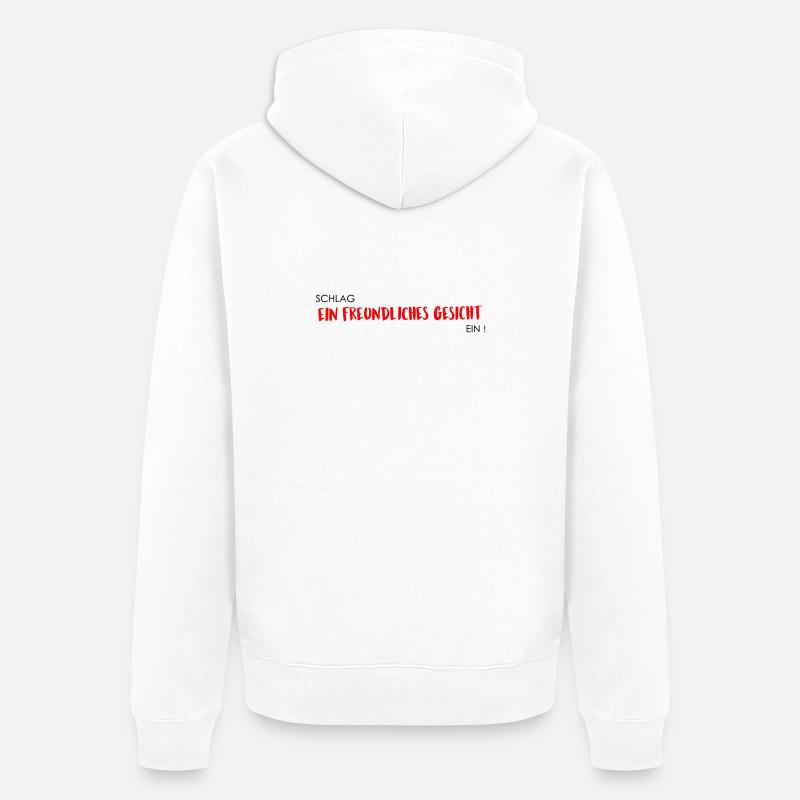 Visage amical - Veste à capuche bio Premium Unisexe - blanc