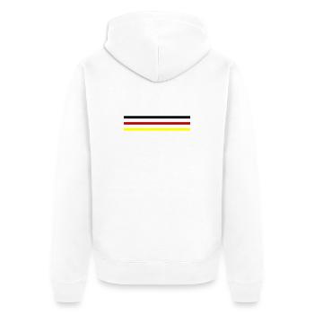 Deutschland Linie Fahne - Unisex Premium Bio Zip Hoodie - Weiß - Hinten - Thijin (182cm)