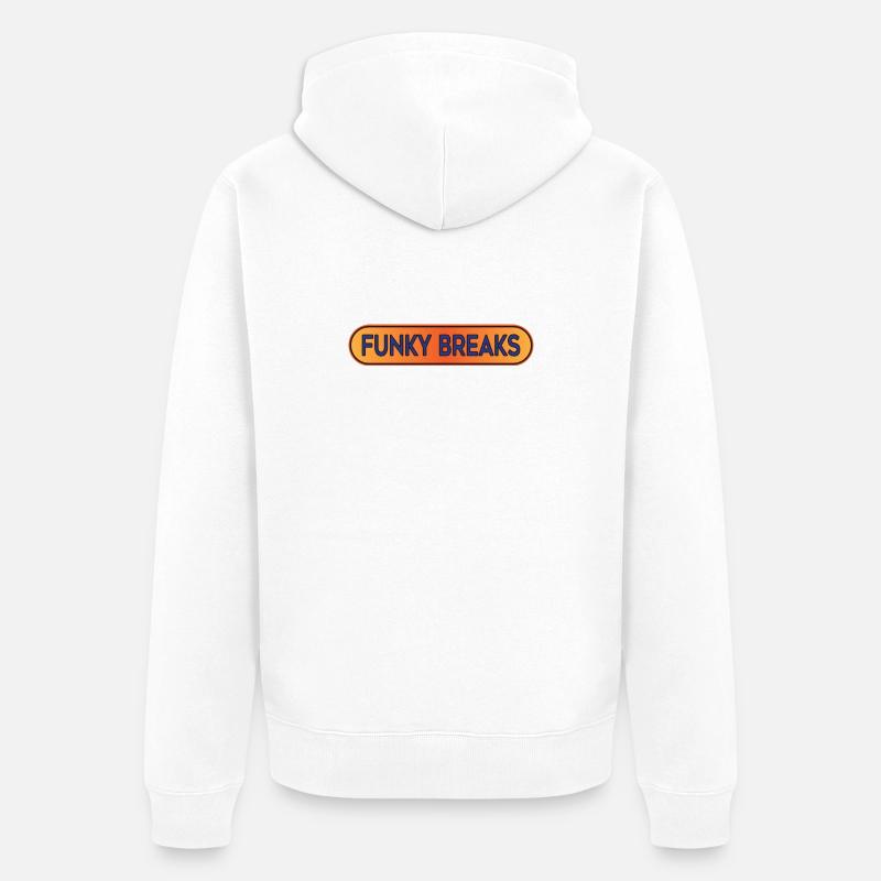 Funky Breaks Breakbeat - Veste à capuche bio Premium Unisexe - blanc