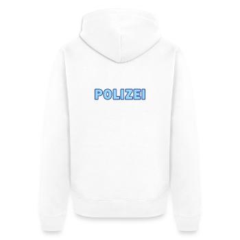 Bloc de police Texte néon - Veste à capuche bio Premium Unisexe - blanc - Dos - Thijin (182cm)