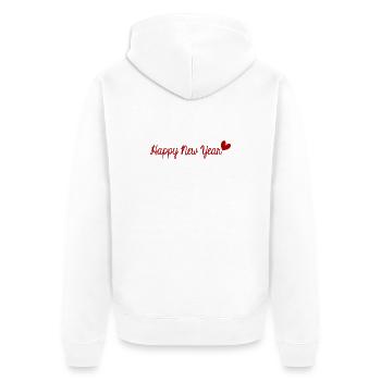 ALLES GUTE ZUM NEUEN JAHR. SILVESTER. NEUJAHR - Unisex Premium Bio Zip Hoodie - Weiß - Hinten - Thijin (182cm)