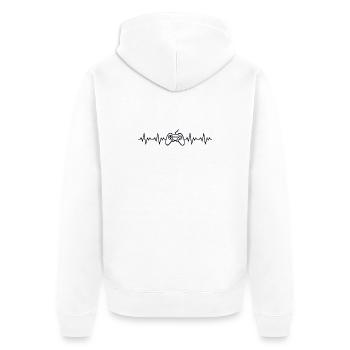 Controller Gamer ECG Heartbeat - Unisex Premium Organic Zip Hoodie - white - Back - Thijin (182cm)