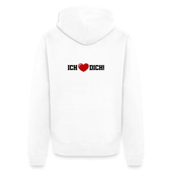 Je t’aime, mon cœur - Veste à capuche bio Premium Unisexe - blanc - Dos - Thijin (182cm)