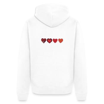 Love mignon - Saint-Valentin ; Collection Heart Rouge - Veste à capuche bio Premium Unisexe - blanc - Dos - Thijin (182cm)