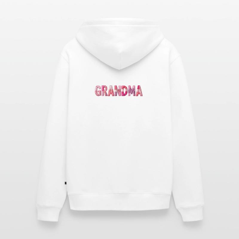 Grandmother Pink Plaid Letters Patchwork Unisex Premium Organic Zip Hoodie