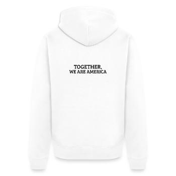 Gemeinsam sind wir Amerika Einheit Solidarität Zitat Kunst - Unisex Premium Bio Zip Hoodie - Weiß - Hinten - Thijin (182cm)