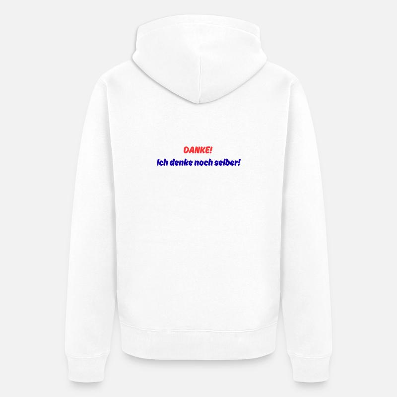 Merci ! Je pense encore par moi-même ! - Veste à capuche bio Premium Unisexe - blanc