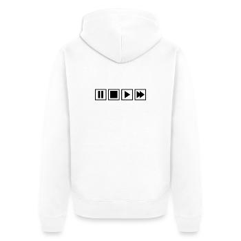 Retro Fernbedienung  Tasten Oldschool Minimalist - Unisex Premium Bio Zip Hoodie - Weiß - Hinten - Thijin (182cm)