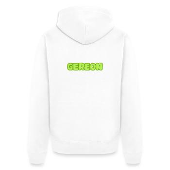 Gereon Neon Bubble Letters - Unisex Premium Organic Zip Hoodie - white - Back - Thijin (182cm)