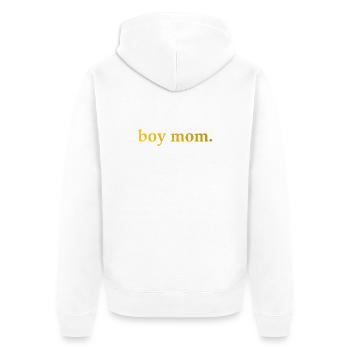 Mama Spruch Boy Mom - Unisex Premium Bio Zip Hoodie - Weiß - Hinten - Thijin (182cm)
