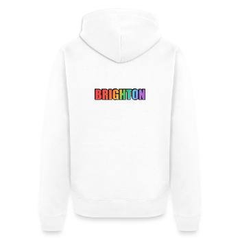 Brighton UK LGBTQ Rainbow Gay Pride - Veste à capuche bio Premium Unisexe - blanc - Dos - Thijin (182cm)