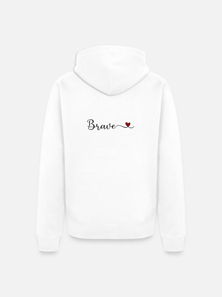 Mutiges Herz - Unisex Premium Bio Zip Hoodie - Weiß