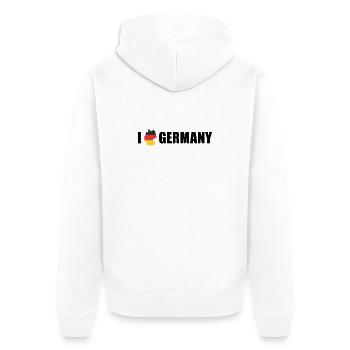 J’adore l’Allemagne et l’Allemagne - Veste à capuche bio Premium Unisexe - blanc - Dos - Thijin (182cm)