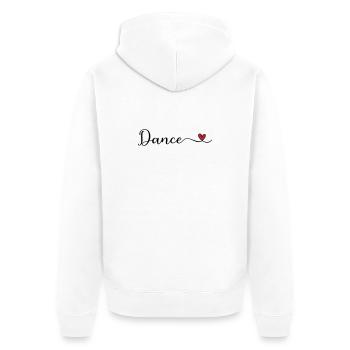 Tanz süß Typografie Herz - Unisex Premium Bio Zip Hoodie - Weiß - Hinten - Thijin (182cm)