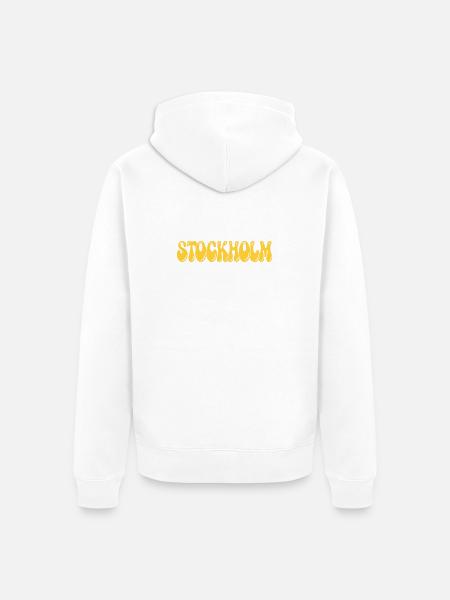 Stockholm Yellow Bubble Retro - Unisex Premium Bio Zip Hoodie - Weiß