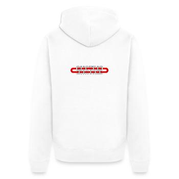 Austria Österreich Minimalistisch Heimat - Unisex Premium Bio Zip Hoodie - Weiß - Hinten - Thijin (182cm)