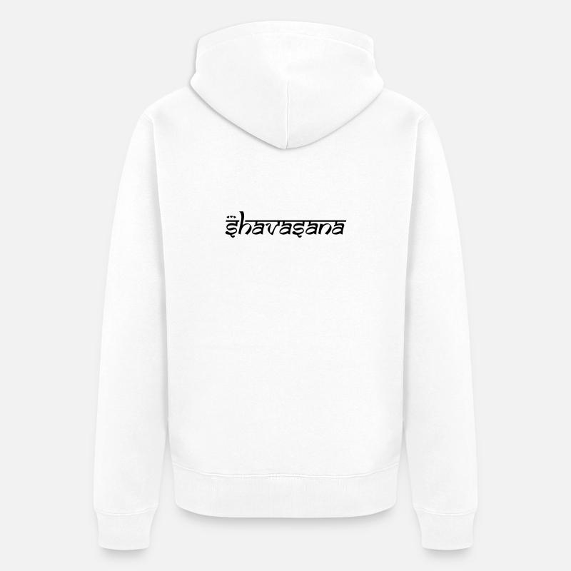 OM SHAVASANA - Unisex Premium Bio Zip Hoodie - Weiß