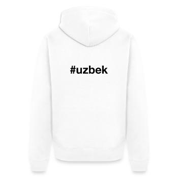UZBEK Hashtag Ich bin Usbeke Usbekistan - Unisex Premium Bio Zip Hoodie - Weiß - Hinten - Thijin (182cm)