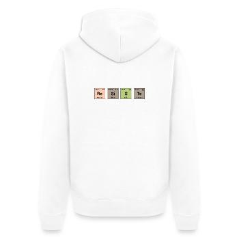 Widersteht in periodischen Elementen - Unisex Premium Bio Zip Hoodie - Weiß - Hinten - Thijin (182cm)