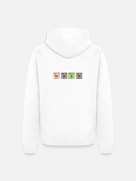 Resists in periodic elements - Unisex Premium Organic Zip Hoodie - white