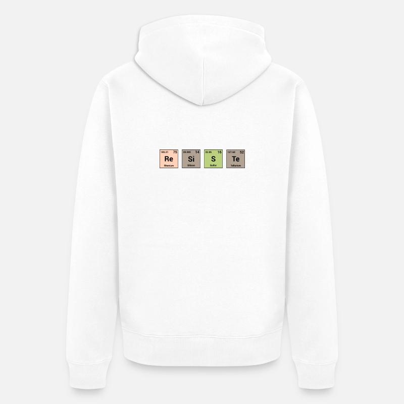 Widersteht in periodischen Elementen - Unisex Premium Bio Zip Hoodie - Weiß