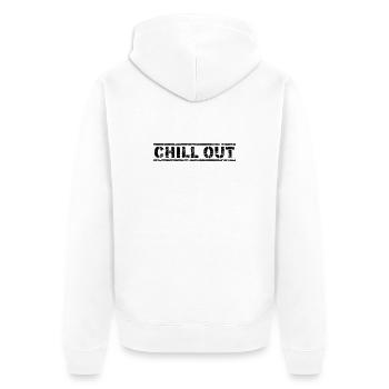 Chill Out - Unisex Premium Bio Zip Hoodie - Weiß - Hinten - Thijin (182cm)