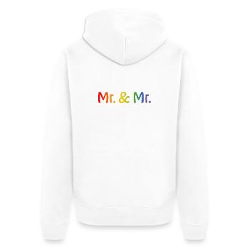 Rainbow Mr and Mr 1 LGBT lgbtqi queer gay - Veste à capuche bio Premium Unisexe - blanc - Dos - Thijin (182cm)