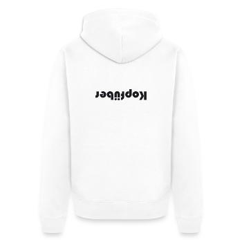 Kopfüber - Unisex Premium Bio Zip Hoodie - Weiß - Hinten - Thijin (182cm)