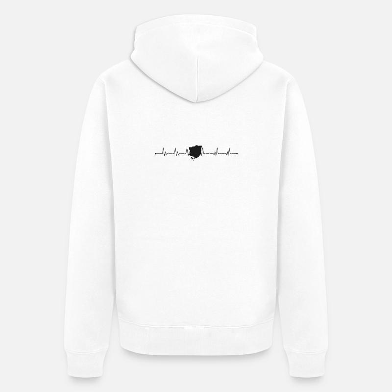 Augmentation des battements de cœur - Veste à capuche bio Premium Unisexe - blanc
