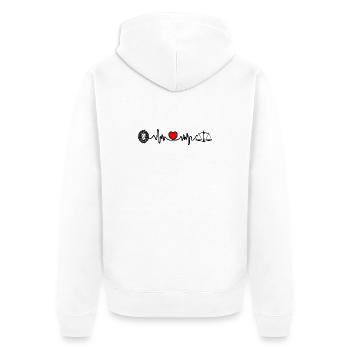 Heart Rate Cardio Lion Scale - Unisex Premium Organic Zip Hoodie - white - Back - Thijin (182cm)