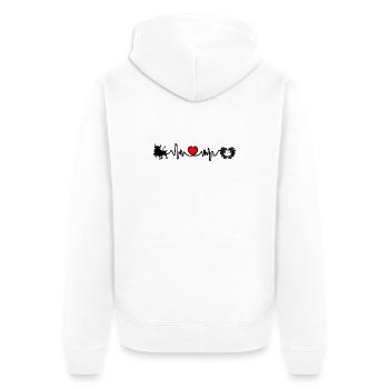 Fréquence cardiaque cardio Taureau Vierge - Veste à capuche bio Premium Unisexe - blanc - Dos - Thijin (182cm)