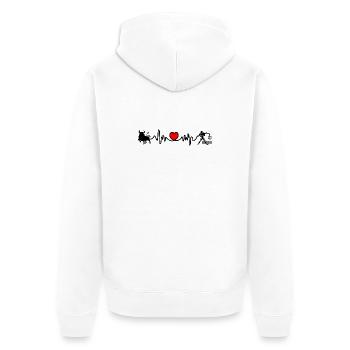 Fréquence cardiaque cardio Taureau Verseau - Veste à capuche bio Premium Unisexe - blanc - Dos - Thijin (182cm)