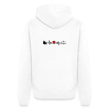 Fréquence cardiaque cardio Taureau Balance - Veste à capuche bio Premium Unisexe - blanc - Dos - Thijin (182cm)