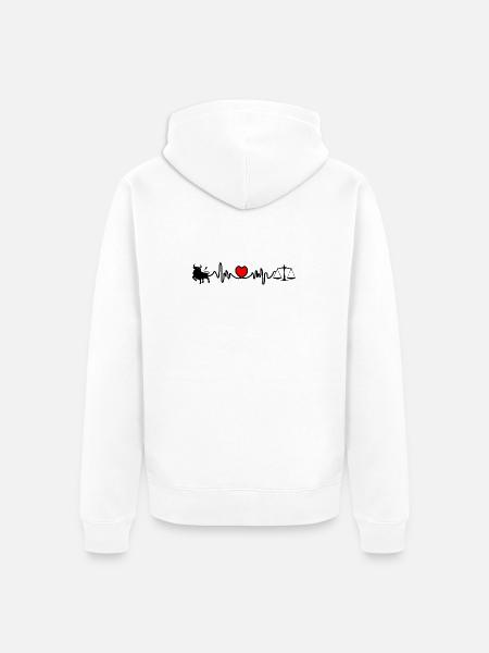 Heart rate cardio Taurus Libra - Unisex Premium Organic Zip Hoodie - white