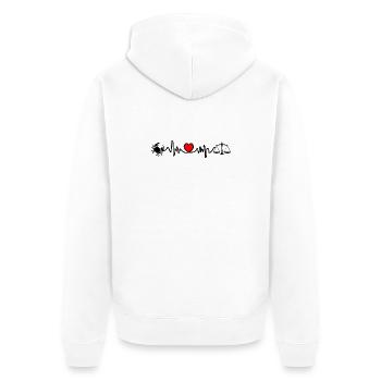 Herzfrequenz-Kardiokrebs-Skala - Unisex Premium Bio Zip Hoodie - Weiß - Hinten - Thijin (182cm)