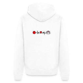 Bowling-Cardio-Herzfrequenz - Unisex Premium Bio Zip Hoodie - Weiß - Hinten - Thijin (182cm)