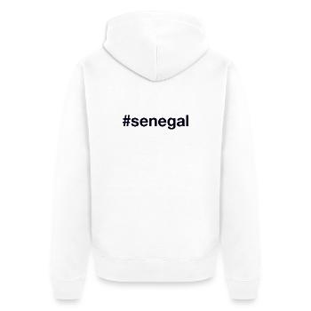 Hashtag SÉNÉGAL - Veste à capuche bio Premium Unisexe - blanc - Dos - Thijin (182cm)