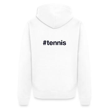 TENNIS Hashtag - Unisex Premium Bio Zip Hoodie - Weiß - Hinten - Thijin (182cm)