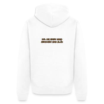 Hol dir einen Hund – frecher Spruch - Unisex Premium Bio Zip Hoodie - Weiß - Hinten - Thijin (182cm)