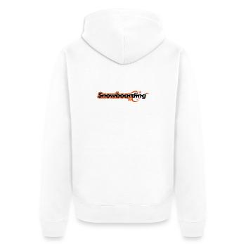 Snowboarding - Unisex Premium Organic Zip Hoodie - white - Back - Thijin (182cm)