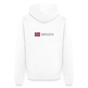 Norway Flag - Bergen - Norge - Norwegen - Unisex Premium Organic Zip Hoodie - white - Back - Thijin (182cm)