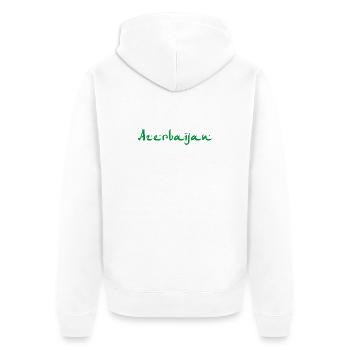 Azerbaijan Aserbaidschan - Unisex Premium Organic Zip Hoodie - white - Back - Thijin (182cm)