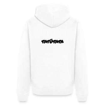 Tatuetata_logo - Unisex Premium Organic Zip Hoodie - white - Back - Thijin (182cm)