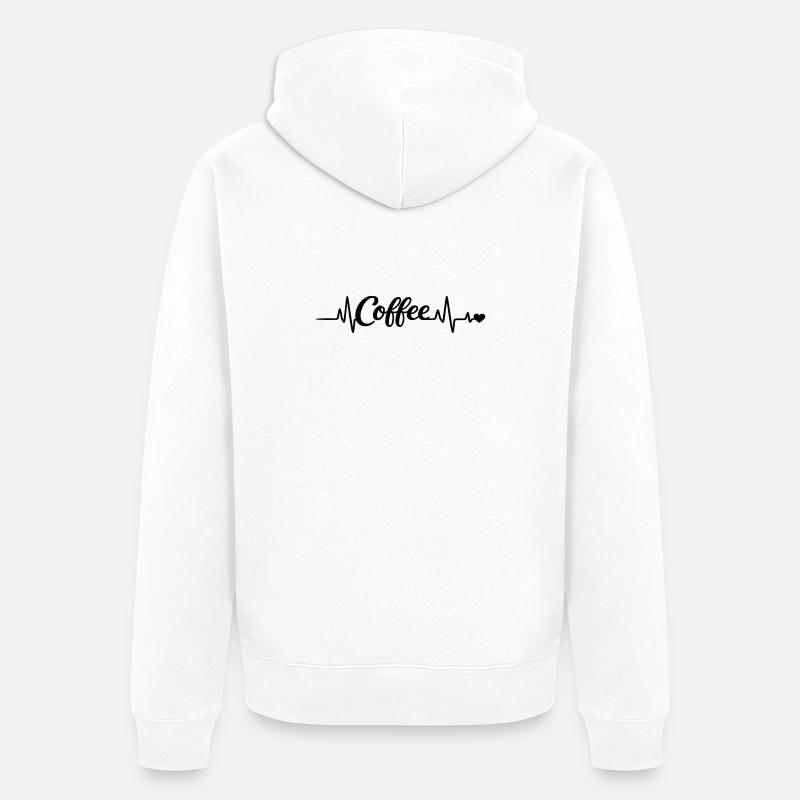 Le café te rend heureux - Veste à capuche bio Premium Unisexe - blanc