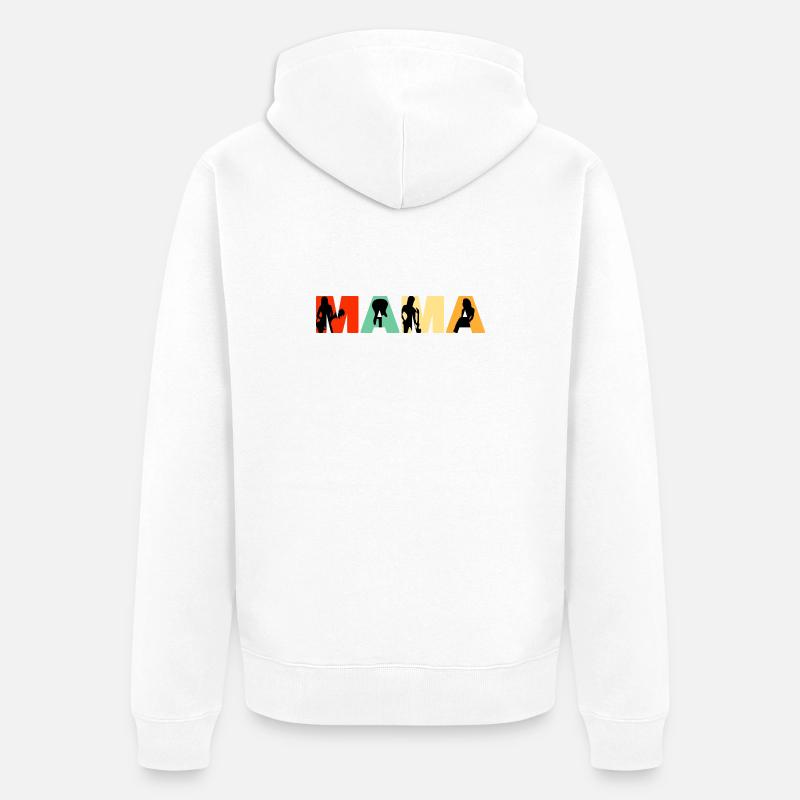 Basse Maman Musicienne rétro Mère - Veste à capuche bio Premium Unisexe - blanc