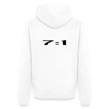 7:1, a perfect score - Unisex Premium Bio Zip Hoodie - Weiß - Hinten - Thijin (182cm)