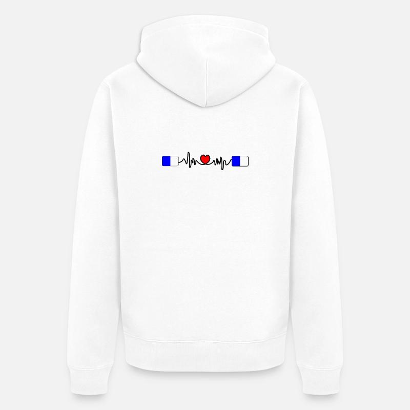 Battement de cœur de course Spa - Veste à capuche bio Premium Unisexe - blanc