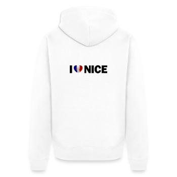 J’adore Nice, France, Nice. - Veste à capuche bio Premium Unisexe - blanc - Dos - Thijin (182cm)