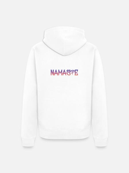 Namaste Yoga Schrift - Unisex Premium Bio Zip Hoodie - Weiß