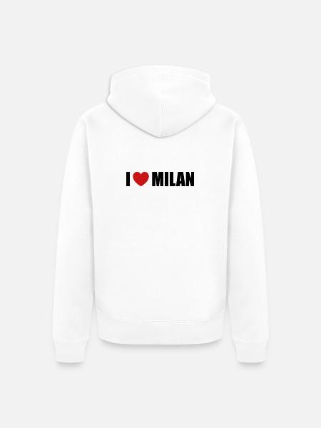 I Love Milan Italien - Unisex Premium Bio Zip Hoodie - Weiß